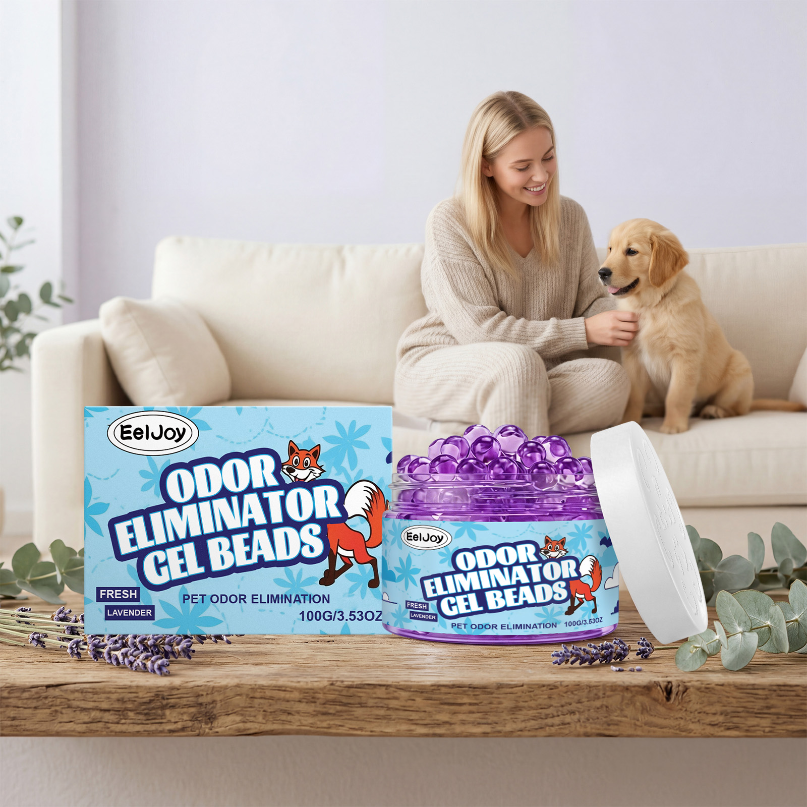 Gel Air Freshener - Pet Odor Eliminator Gel Beads Lavender