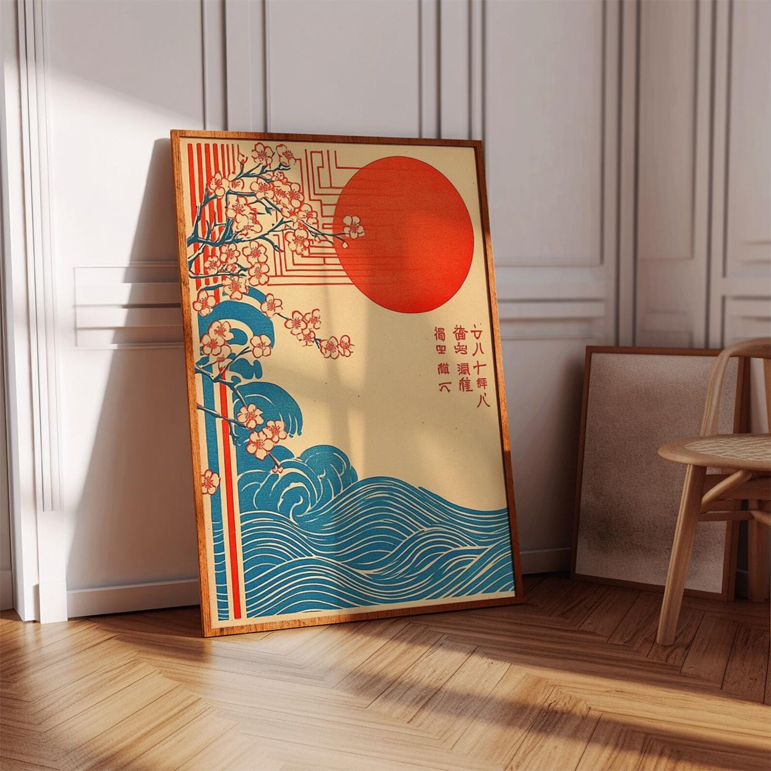 Home Fragrance Ocean Breeze - Japanese Wave & Sakura Poster Print