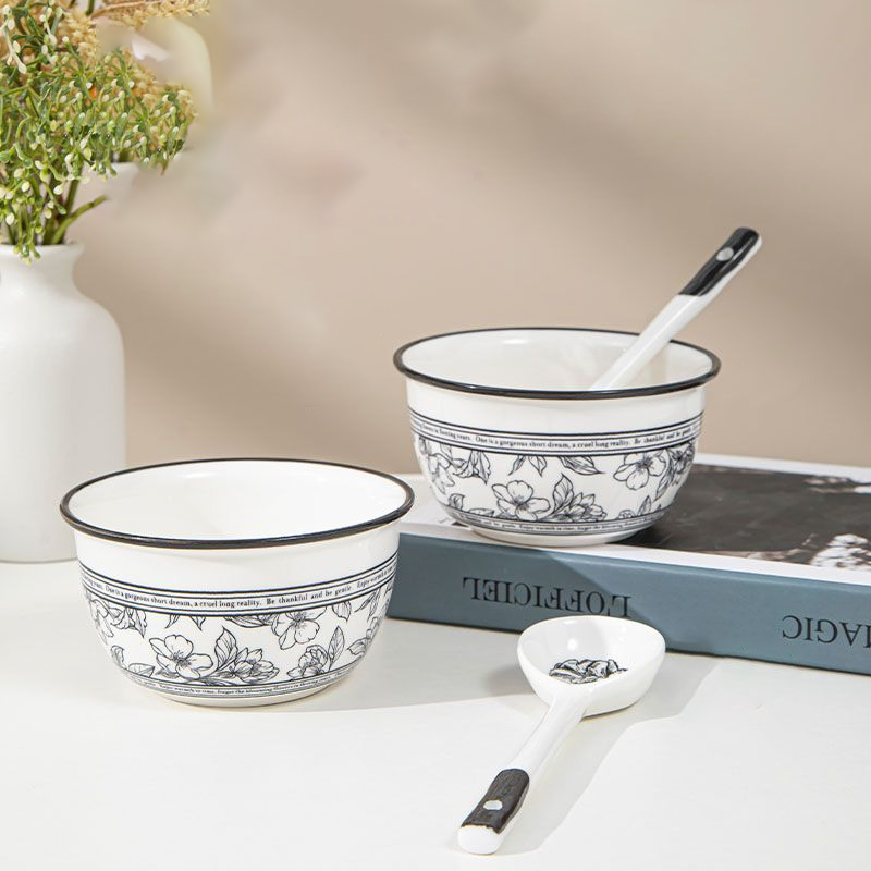 Home Fragrance French - French Style Ceramic Bowl Spoon Set