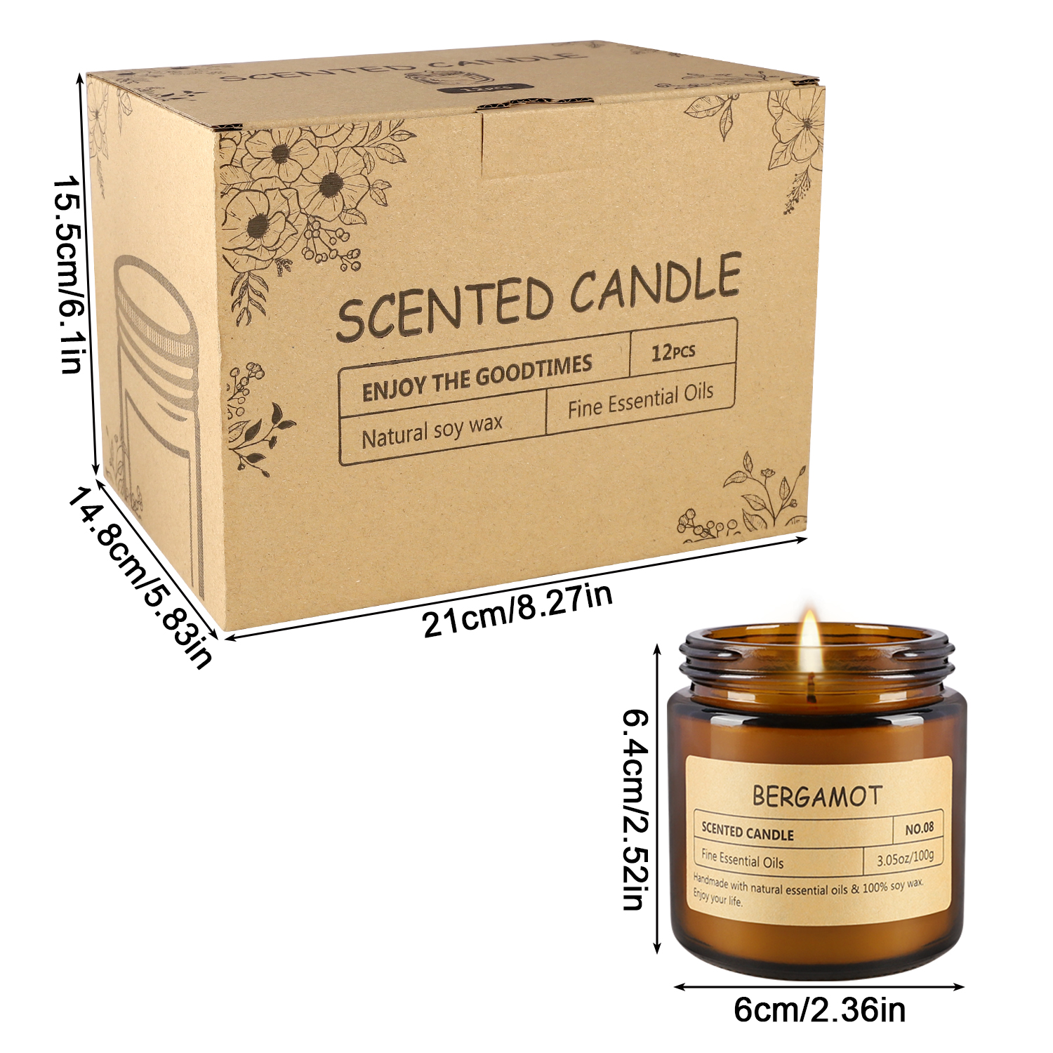 Fragrance In Home - 12 sachet scented candles with 12