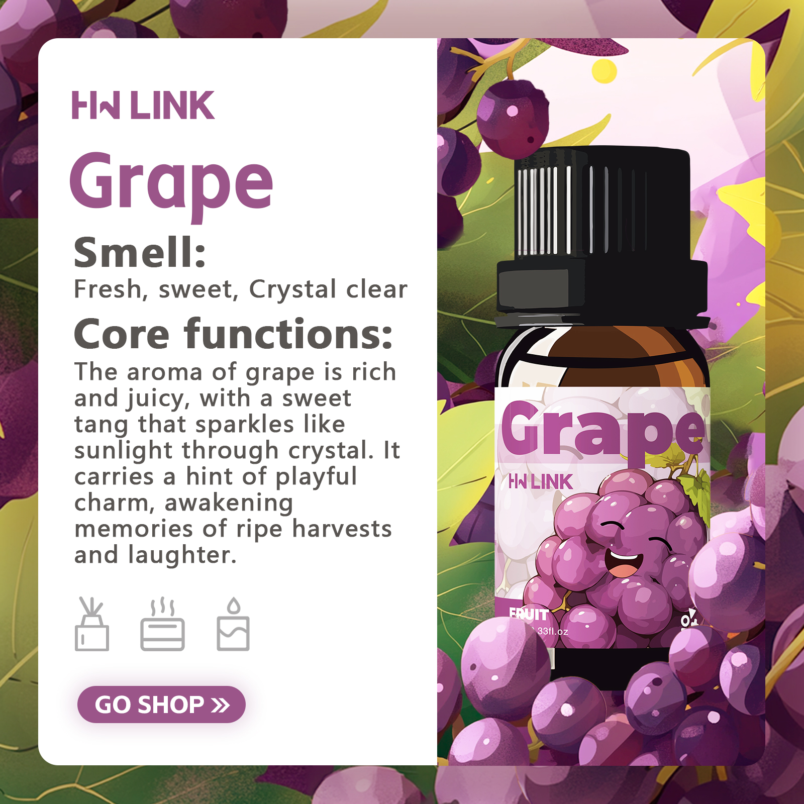 Grape Essential Oil 10ml  Grap - đánh giá và giá Fragrance In Home
