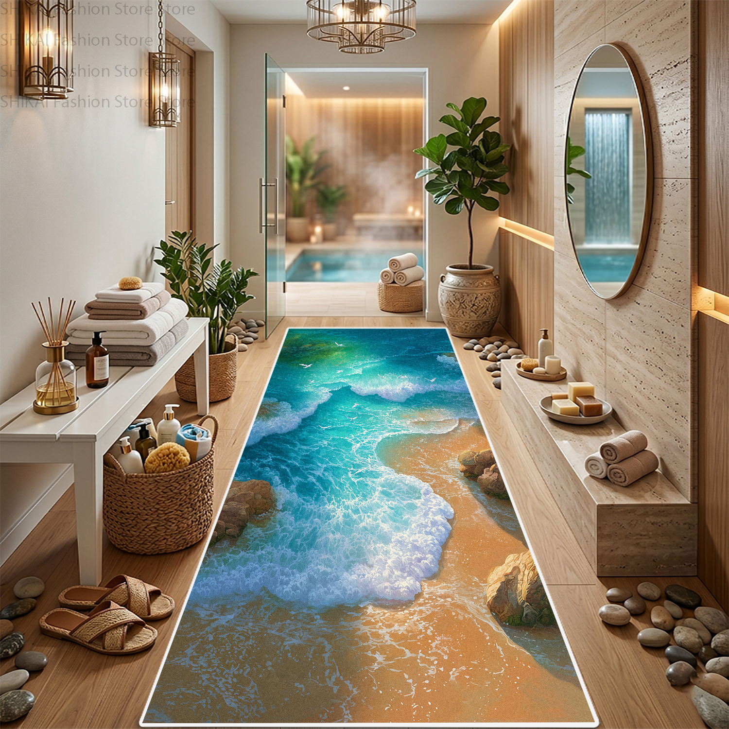3D Ocean Wave Beach Pattern Ba - đánh giá và giá Home Fragrance Ocean Breeze