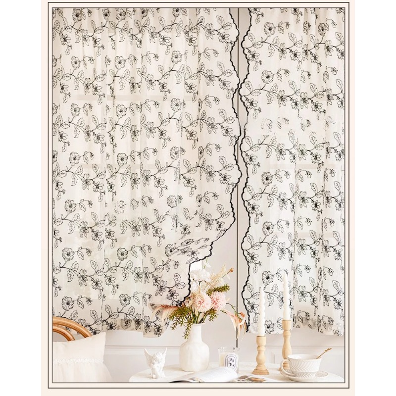 French Retro Lace Gauze Curtai - đánh giá và giá Home Fragrance French